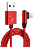 90 Degree USB Cable For iPhone 14 13 12 11 Pro Max X XR 6s 7 8 Plus 2m 3m Lead Mobile Phone Fast Charging Cord Data Charger Wire