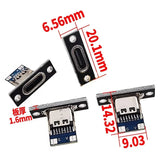 1-20Pcs USB Jack 3.1 Type-C 2Pin 4Pin Female Connector Jack Data Charging Port Small Electrical Charging Base with Fixing Plate
