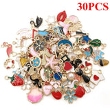 20/30/50/100pcs Mixed Style Gold-Plated Pendants, Drip Oil Alloy Pendants, Jewelry Accessories, Used for DIY Jewelry Making