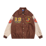 Men's Cartoon Embroidered Cat and Mouse Baseball Jacket