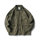 Men's Loose Workwear Jacket with Corduroy Collar