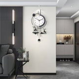 Modern Abstract Wall Clock Metal Decorative Pendulum Home Decor Design
