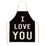 Letter Linen Apron Kitchen Stain-resistant Sleeveless Coverall