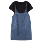Chic Plus Size Denim Dress Set for Spring/Summer