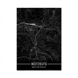 Map Black Line Poster Canvas Painting Home Decor Wall Art