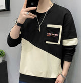 Fleeced Hoodie Pullover For Men With Round Collar