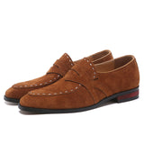 Pointed Toe Frosted Leather Shoes