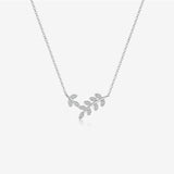 S925 Sterling Silver Leaf Shaped Necklace