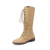 Denim Mid-calf Rider Boots For Women