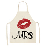 Letter Linen Apron Kitchen Stain-resistant Sleeveless Coverall