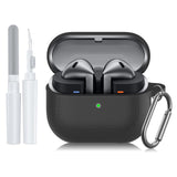 SGHLDE for Samsung Galaxy Buds 3 Pro Case & Galaxy Buds 3 Case (2024) Silicone Case for Samsung Galaxy Buds Pro 3 Shockproof Protective Case with Clean Kit & Carabiner (Black)