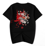 Summer Youth Embroidered Dragon T-Shirt for Men