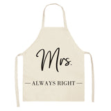 Letter Linen Apron Kitchen Stain-resistant Sleeveless Coverall