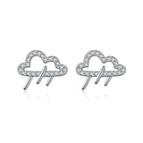 S925 Silver Kitten Star Diamond Earrings