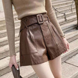 Versatile High-waisted Leather Pants For Women