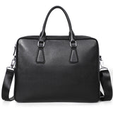 Handbag Men's Leather Briefcase Cowhide Horizontal Large Capacity
