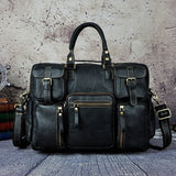 First Layer Cowhide Men's 16-inch Large-capacity Briefcase