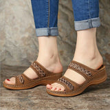 Thick Sole Retro Sewing Ethnic Style Casual Women's Slippers