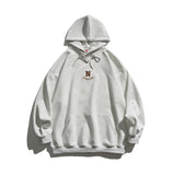 Simple Letter Embroidery Couple Hoodies Men And Women Casual Sweatshirt