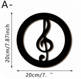Black Music Notes Wooden Wall Home Decor