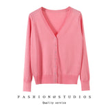 Women's Slim-fit SpringAutumn Plus-size Knitted Cardigan