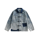 Vintage Chinese Style Loose Denim Jacket for Women