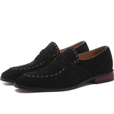 Pointed Toe Frosted Leather Shoes