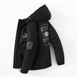Fashion Print Hooded Cotton Jacket for Men Winter Wear