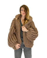 Women's Loose And Lazy Style Hooded Cardigan Sweater