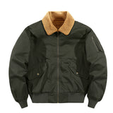 Men's American-style Fleece-lined Warm Pure Cotton Washed Jacket