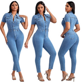 Women's Skinny Denim Jumpsuit