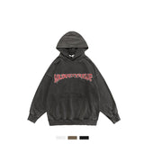 Washed Distressed Sweater Men And Women National Trend Hip-hop Front And Back Printed Hoodies