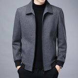 Men's Wool Lapel Cardigan Jacket for Autumn/Winter