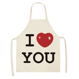 Letter Linen Apron Kitchen Stain-resistant Sleeveless Coverall