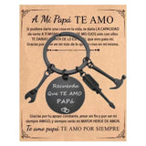 PaPa Stainless Steel Round Board Keychain Father's Day Gift