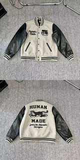 Tiger Embroidered Leather Jacket Couple Loose Fall And Winter Baseball Uniform