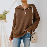 Women's Hooded V-neck Sweater T-shirt