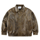 Retro Leather Clothing For Men And Women Loose