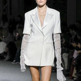 Ladies' Long Sleeve Suit Jacket with Bright Diamonds