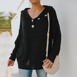 Women's Hooded V-neck Sweater T-shirt