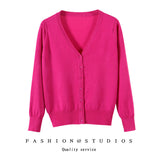 Women's Slim-fit SpringAutumn Plus-size Knitted Cardigan