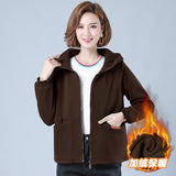 Women's Thick Hooded Sweatshirt, Stylish Short Jacket