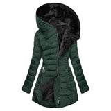 Hooded long-sleeved warm and velvet cotton jacket