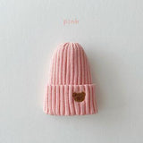 Baby Toddler Ribbed Knit Smile Face Beanie "LOVE SMILE"