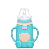 Silicone Glass Baby Bottle with Anti-Drop Design