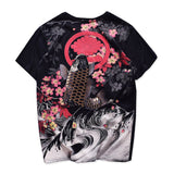 Vintage Japanese Harajuku Floral Carp Men's T-shirt