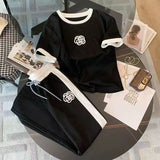 Fashionable And Youthful Wide-leg Pants Two-piece Set