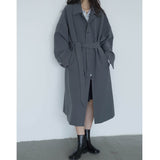 Mid-Length Casual Women's Tie-Up Waist Windbreaker Jacket