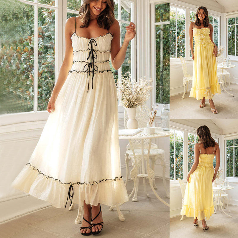 Summer Bow Pleat Dress