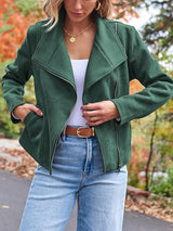 Fashion Casual Short Motorcycle Suede Jacket